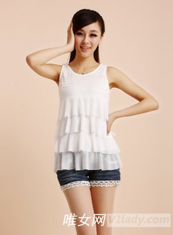 2014女式盛夏新款背心,香肩一抹秀清凉